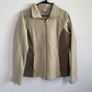 Columbia Women’s Beige‎ Textured Zip Up Jacket Size Large